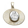 Dije Religioso 5.193.015 Oro Laminado, Diseño de Sagrado Corazon de Maria, Diamantado, Dos Tonos