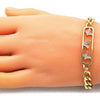 Pulsera Elegante 03.368.0064.08 Oro Laminado, Diseño de Mariposa, con Micro Pave Blanca, Pulido, Dorado