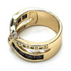Anillo Multi Piedra 01.210.0045.6.07 Oro Laminado, con Zirconia Cubica Amatista y Blanca, Pulido, Dorado