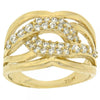 Anillo Multi Piedra 5.173.008.09 Oro Laminado, Diseño de Torcido, con Zirconia Cubica Blanca, Pulido, Dorado
