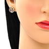 Arete Dormilona 02.156.0397.2 Oro Laminado, Diseño de Corazon, con Micro Pave Granate, Pulido, Dorado