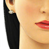 Arete Dormilona 02.210.0463.1 Oro Laminado, Diseño de Ojo Griego, con Zirconia Cubica Blanca y Micro PaveMulticolor, Pulido, Dorado
