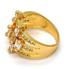 Anillo Multi Piedra 01.260.0001.08.GT Oro Laminado, con Zirconia Cubica Blanca, Pulido, Dorado