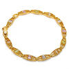 Pulsera Elegante 03.60.0033.08 Oro Laminado, Diseño de Corazon, con Zirconia Cubica Multicolor, Diamantado, Dorado