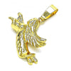 Dije Religioso 5.183.003 Oro Laminado, Diseño de Angel, Pulido, Dorado