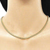 Gargantilla Básica 04.63.1413.20 Oro Laminado, Diseño de Miami Cubana, Pulido, Dorado