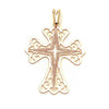 Dije Religioso 05.09.0089 Oro Laminado, Diseño de Cruz, Resinado, Dorado