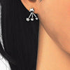 Arete Dormilona 02.285.0095 Plata Rodinada, Diseño de Estrella, con Zirconia Cubica Blanca, Pulido, Rodinado