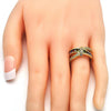 Anillo Multi Piedra 01.210.0045.15.07 Oro Laminado, con Zirconia Cubica Multicolor, Pulido, Dorado