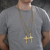 Collares con Dije 04.116.0014.30 Acero Inoxidable, Diseño de Crucifijo, Pulido, Dorado