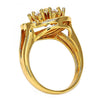 Anillo Multi Piedra 01.210.0010.08 Oro Laminado, Diseño de Flor y Gota, Diseño de Flor, con Zirconia Cubica Blanca, Pulido, Dorado