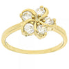 Anillo Multi Piedra 5.167.032.07 Oro Laminado, Diseño de Flor, con Zirconia Cubica Blanca, Pulido, Dorado