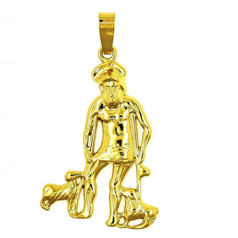 Dije Religioso 5.185.016 Oro Laminado, Diseño de Perro y San Lazaro, Diseño de Perro, Pulido, Dorado