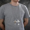 Collares con Dije 04.116.0042.30 Acero Inoxidable, Diseño de Crucifijo, Pulido, Acero