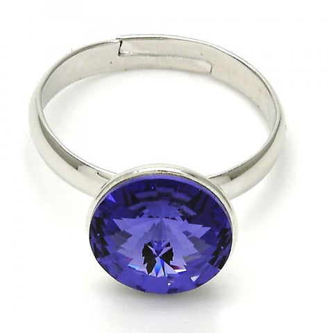 Anillo Multi Piedra 01.239.0001.3 Rodio Laminado, con Cristales de Swarovski Tanzanite, Pulido, Rodinado