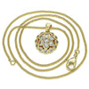Collares con Dije 04.156.0316.20 Oro Laminado, con Micro Pave Blanca, Pulido, Dorado