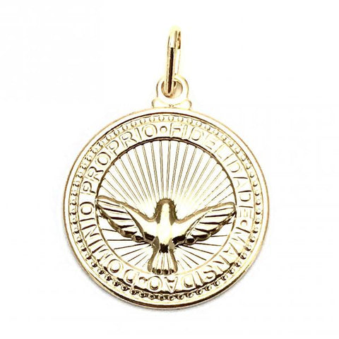 Dije Religioso 05.09.0087 Oro Laminado, Diseño de Aguila, Resinado, Dorado