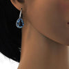 Arete Colgante 02.239.0016.6 Rodio Laminado, Diseño de Gota, con Cristales de Swarovski Aquamarine, Pulido, Rodinado
