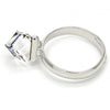 Anillo Multi Piedra 01.239.0003.2 Rodio Laminado, con Cristales de Swarovski Bermuda Blue, Pulido, Rodinado