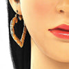Argolla Grande 02.60.0150.55 Oro Laminado, Diseño de Corazon y Bambu, Diseño de Corazon, Pulido, Dorado