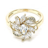Anillo Multi Piedra 01.210.0094.09 Oro Laminado, con Zirconia Cubica Blanca, Pulido, Dorado