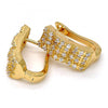 Argolla Huggie 02.217.0035.15 Oro Laminado, con Micro Pave Blanca, Pulido, Dorado