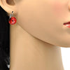 Arete Gancho Frances 02.239.0005.4 Rodio Laminado, con Cristales de Swarovski Padparadscha, Pulido, Rodinado