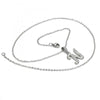 Collares con Dije 04.238.0012.1.18 Acero Inoxidable, Diseño de Iniciales y Rolo, Diseño de Iniciales, con Cristal Blanca, Pulido, Acero
