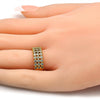 Anillo Multi Piedra 01.118.0052.07 Oro Laminado, con Zirconia Cubica Blanca, Pulido, Dorado