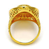 Anillo Multi Piedra 01.118.0025.09 Oro Laminado, con Cristal Blanca, Pulido, Dorado