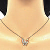 Collares con Dije 04.336.0044.2.16 Plata Rodinada, Diseño de Mariposa, con Zirconia Cubica Blanca, Pulido, Dorado