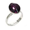 Anillo Multi Piedra 01.239.0008.3 Rodio Laminado, con Cristales de Swarovski Amethyst, Pulido, Rodinado