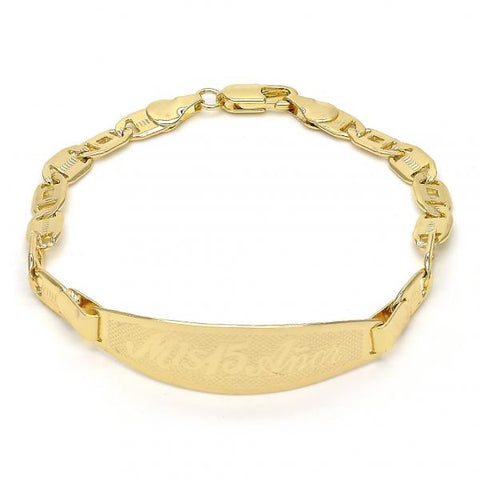 Pulsera con Placa 03.63.1934.07 Oro Laminado, Pulido, Dorado