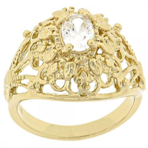 Anillo Multi Piedra 5.165.010.07 Oro Laminado, con Zirconia Cubica Blanca, Diamantado, Dorado