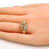 Anillo Multi Piedra 01.199.0003.09.GT Tono Dorado, con Zirconia Cubica Blanca, Pulido, Dorado