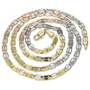 Gargantilla Básica 04.319.0008.24 Oro Laminado, Diseño de Mariner, Diamantado, Tricolor