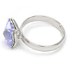 Anillo Multi Piedra 01.239.0007 Rodio Laminado, Diseño de Mariposa, con Cristales de Swarovski Provence Lavander, Pulido, Rodinado