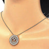 Collares con Dije 04.210.0024.20 Oro Laminado, Diseño de Iniciales, con Zirconia Cubica Blanca, Pulido, Dorado