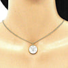Collares con Dije 04.362.0032.20 Oro Laminado, Diseño de Ojo Griego y Estrella, Diseño de Ojo Griego, con Micro Pave Blanca, Esmaltado Blanco, Dorado