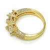 Anillo Multi Piedra 01.284.0017.07 Oro Laminado, con Zirconia Cubica Blanca, Pulido, Dorado