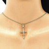 Collares con Dije 04.242.0101.20 Oro Laminado, Diseño de Crucifijo, Pulido, Dorado