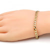 Pulsera Básica 5.222.005.07 Oro Laminado, Diseño de Cubana, Pulido, Dorado