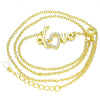 Collares con Dije 04.336.0185.2.16 Plata Rodinada, Diseño de Amor y Corazon, Diseño de Amor, con Zirconia Cubica Blanca, Pulido, Dorado