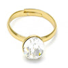 Anillo Multi Piedra 01.239.0004.8 Oro Laminado, con Cristales de Swarovski Crystal, Pulido, Dorado