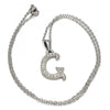 Collares con Dije 04.238.0006.1.18 Acero Inoxidable, Diseño de Iniciales y Rolo, Diseño de Iniciales, con Cristal Blanca, Pulido, Acero