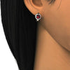 Argolla Huggie 02.186.0059.1.12 Plata Rodinada, con Zirconia Cubica Rubi y Micro PaveBlanca, Pulido,