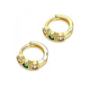 Argolla Huggie 02.213.0289.10 Oro Laminado, con Zirconia Cubica Multicolor, Pulido, Dorado