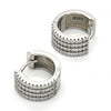 Argolla Huggie 02.175.0074.15 Plata Rodinada, con Zirconia Cubica Blanca, Pulido, Rodinado