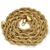 Gargantilla Básica 04.242.0044.28GT Tono Dorado, Diseño de Rope, Pulido, Dorado