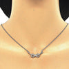 Collares con Dije 04.336.0078.16 Plata Rodinada, Diseño de Infinito, con Zirconia Cubica Blanca, Pulido, Rodinado